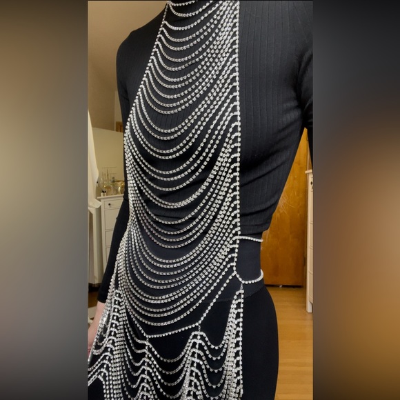 Rhinestone Halter Dress - Picture 5 of 13